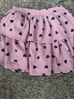 GAP Kids Lavender Skirt with Navy Heart Accents